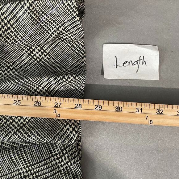 Chaps Size 16 Houndstooth Wool Flare Skirt Office Academia Y2K Twee Equestrian - Picture 10 of 10